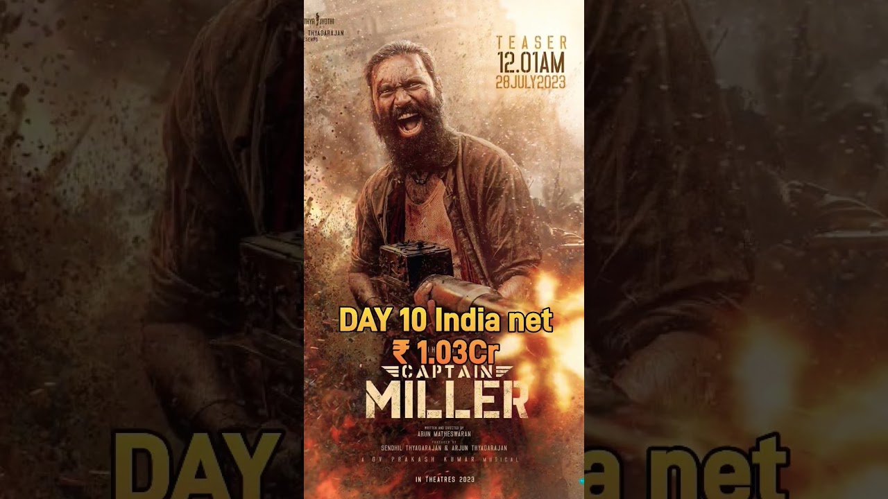 captain Miller DAY 10 Box office collection 