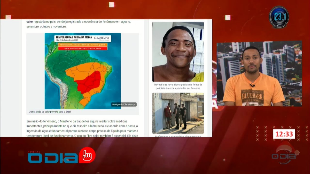 Notícias do Portal O Dia no programa Rota do Dia 12 12 2023