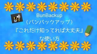 BunBackup（バンバックアップ）『これだけ知ってれば大丈夫』な使い方