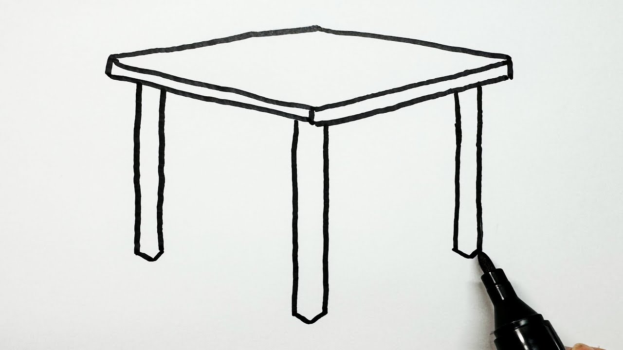 Table Drawing - How To Draw A Table Step By Step