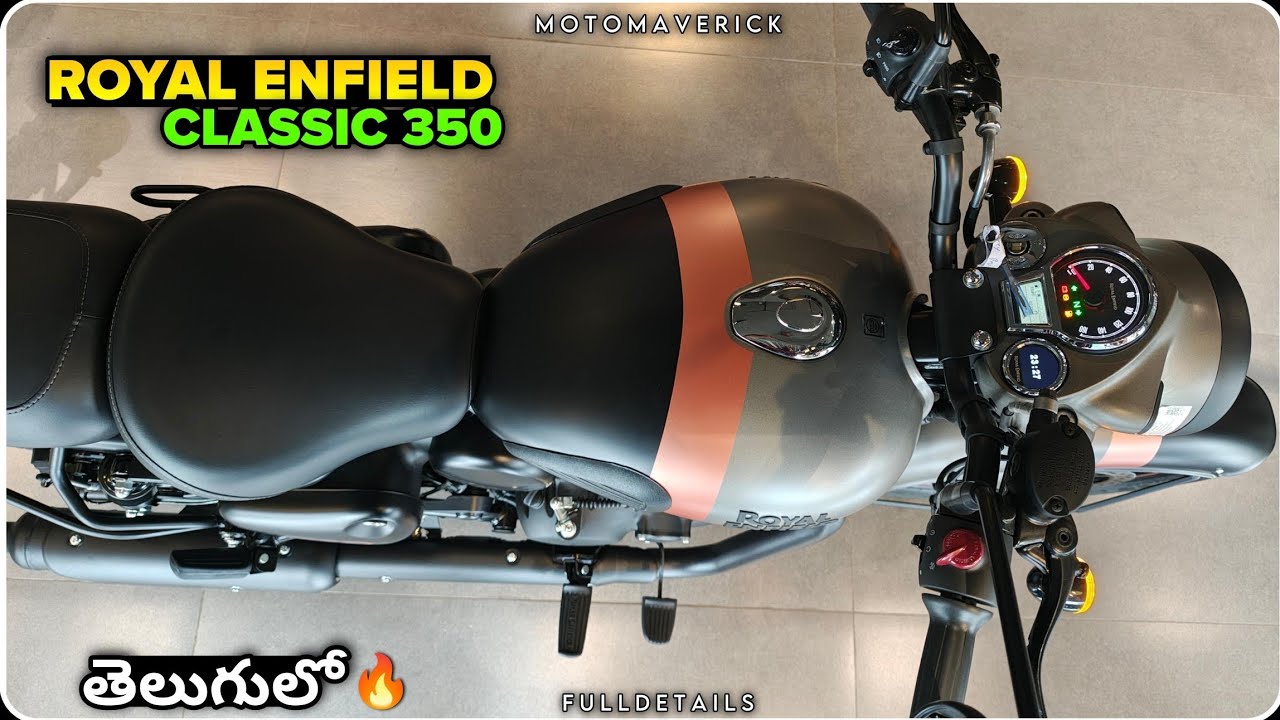 New RE Classic 350 Top Model Gun Grey Colour Bike Full Review In Telugu | Moto Maverick