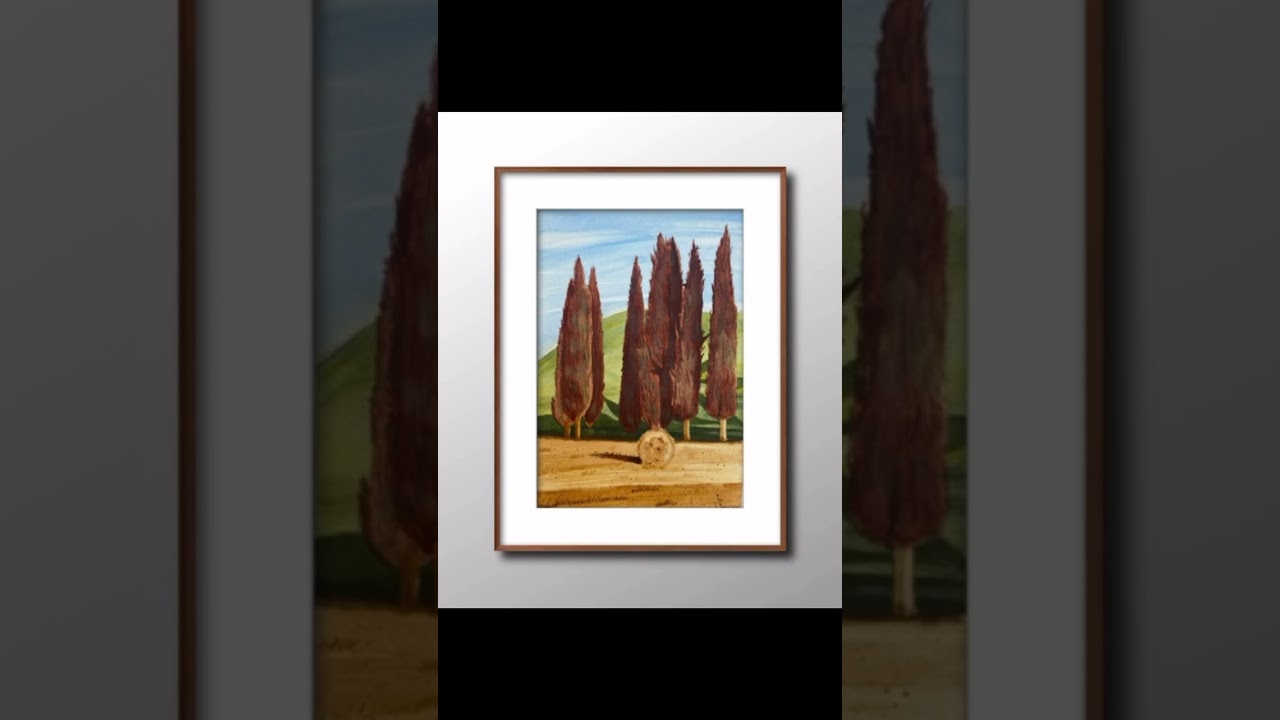 Farm, original water color painting.