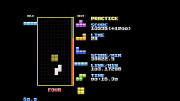 [Nullpomino] Invisible Line Race 19.80 seconds
