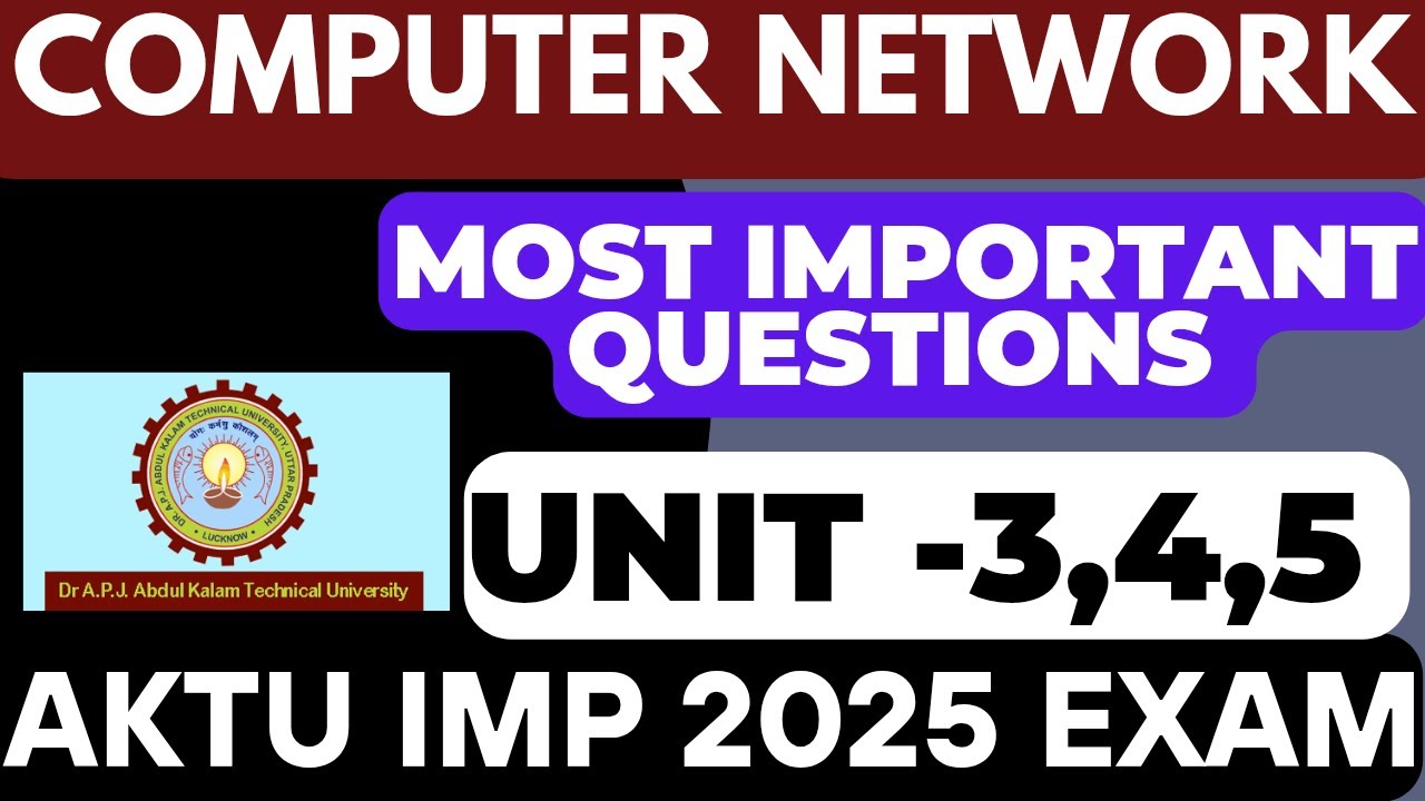 Computer Network Aktu Unit -3,4,5 Most Important Questions | Aktu Computer Network Questions