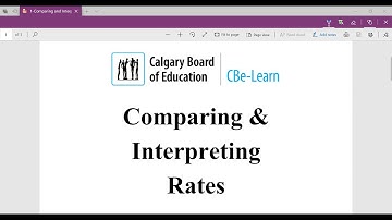 1 - Comparing and Interpreting Rates