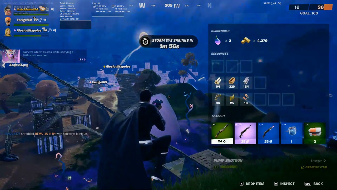 Survive storms circles while carrying a Sideways weapon The Cube Queen Challenges Fortnite