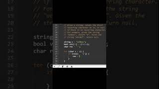 Find first repeated character in a string #coding #dsa