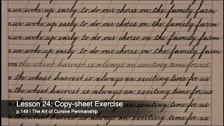 Lesson 24: Copy-sheet Exercise | #cursive #handwriting #penmanship #amsr