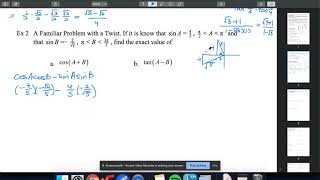 AdvPre Lesson 53 Ex2 Finding Exact Values w o Unit Circle