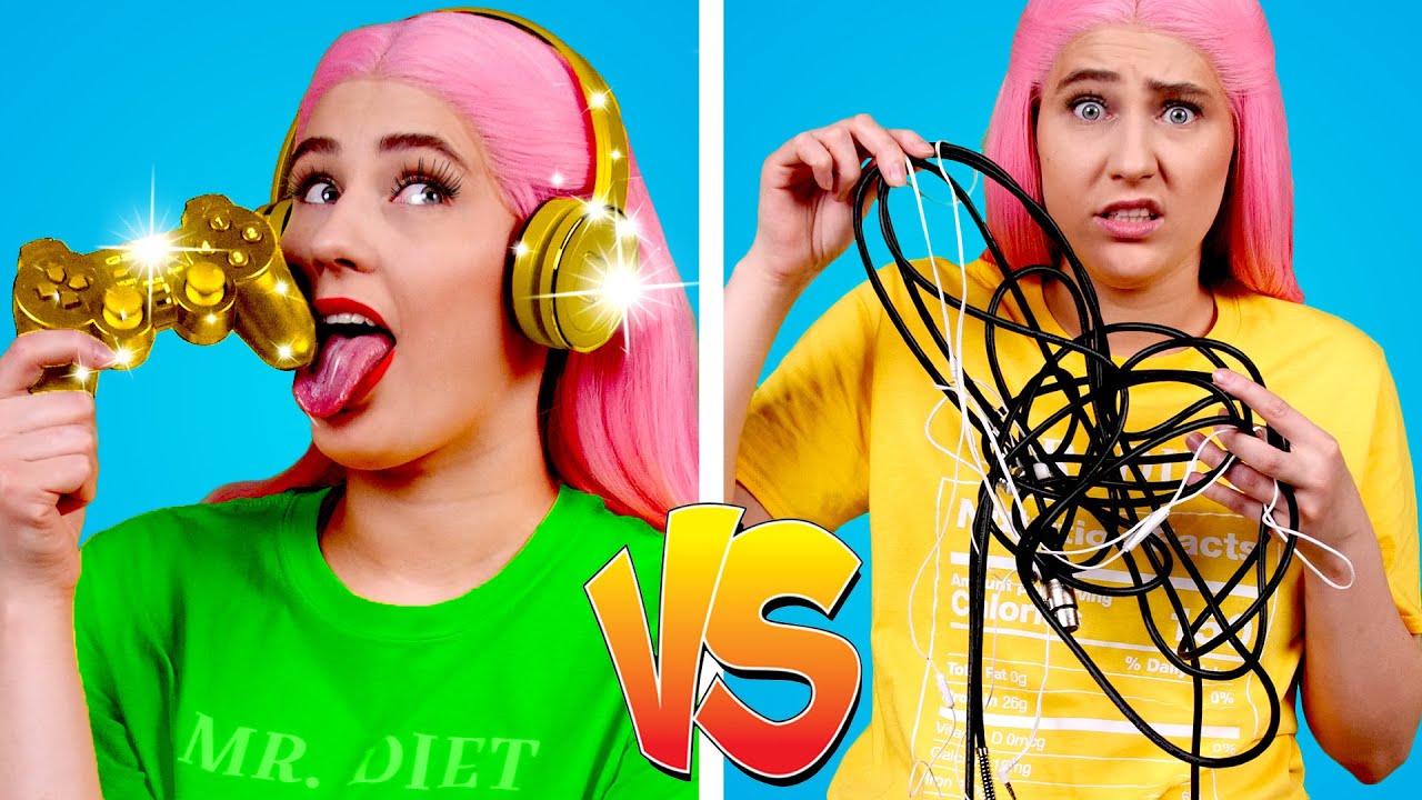 OMG! GAMER RICO VS GAMER POBRE || Vida Graciosa de Chicas Ricas vs. Sin Dinero por Trucos Panda