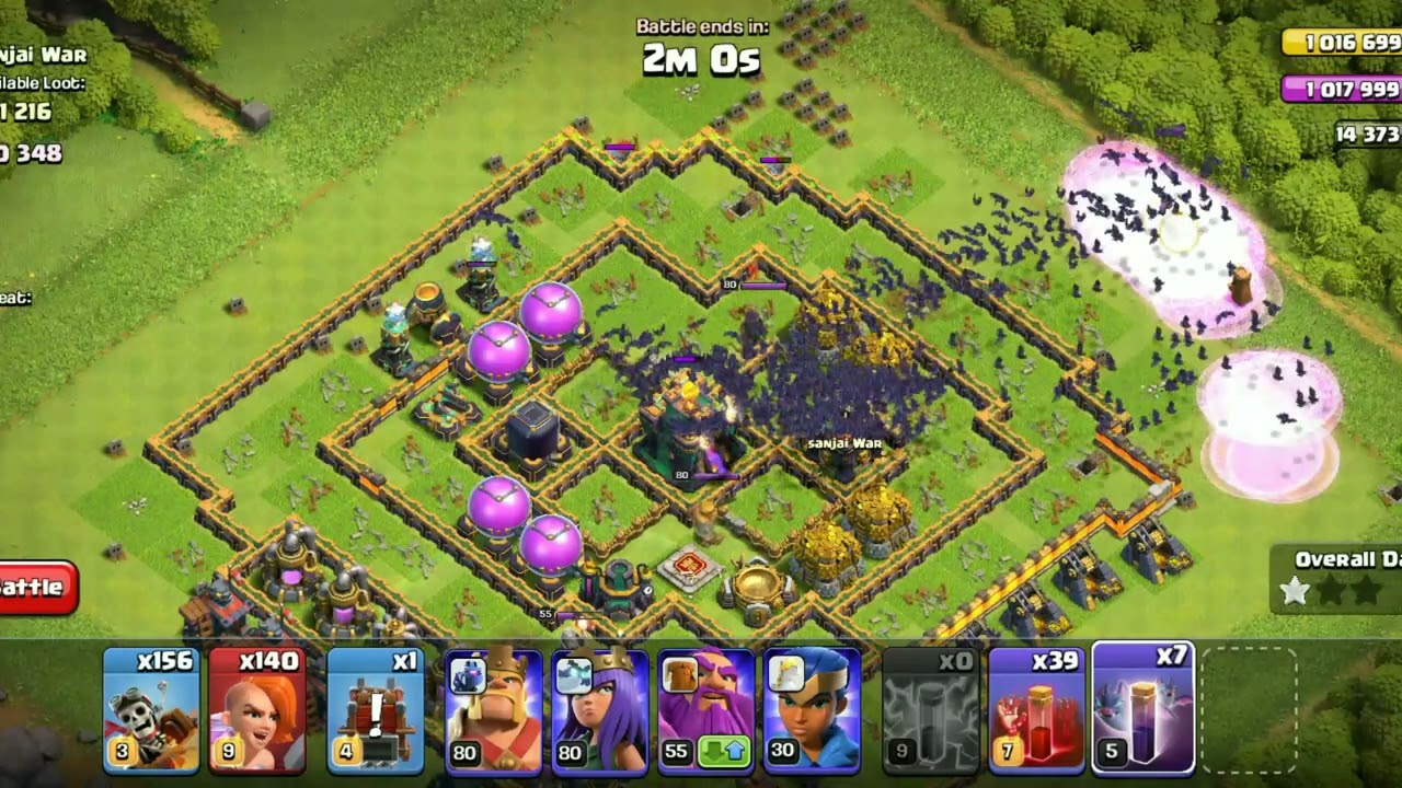 coc attacking with only spells no troops