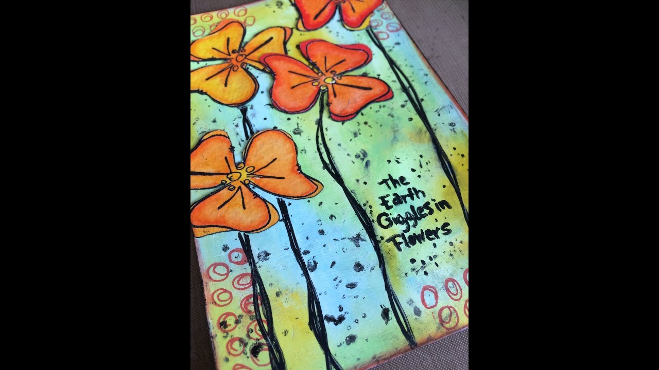 Mixed Media Postcard with Paperartsy stamps, gelatos and Zig Clean ...