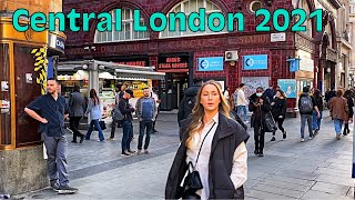 London Walk 2021 | Oxford Street, Regent Street - Oct 2021 [4k HDR]