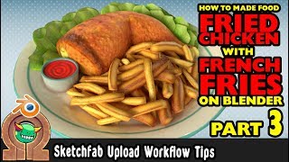 How to made 3D FOOD Fried Chicken Part 3 Sketchfab settings screenshot 5
