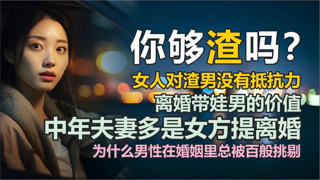 为什么女人对渣男没有抵抗力？为什么男性在婚姻里总被百般挑剔？