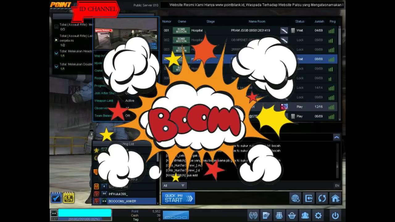 SCRIPT GB BUNDIR NO MISS BOOM - Point Blank Zepetto Indonesia -Tq ID Chanell