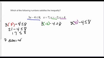 Decide which values satisfy an inequality
