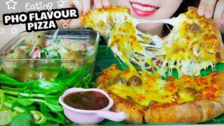 ASMR PHO FLAVOUR PIZZA X PHO NOODLES SOUP (DONIMOS PIZZA) EATING SOUNDS | LINH-ASMR