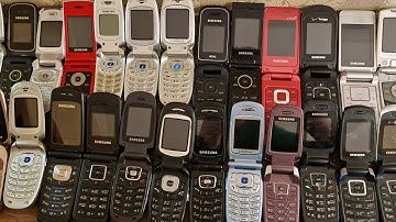All my Samsung flip Phones Startup and Shutdown - Evolution of Samsung