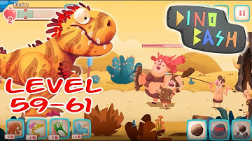 DINO BASH Dinosaur Army vs Caveman Defense Games Level 59 - 61