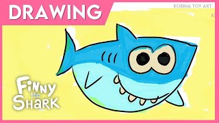 Finny The Shark, Drawing For Kids | Baby Shark | Kobina Toy Art ☆ screenshot 4