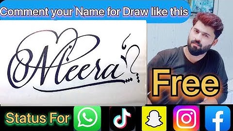 Meera Name Signature Calligraphy Status | How to Cursive write with cut Marker #meera @meera
