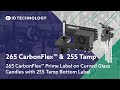 265 CarbonFlex Prime Label on Curved Glass Candles with 255 Tamp Bottom Label