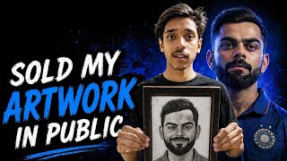 My Sketch Sold For ₹10,000+? ( Crowd shocked) 😱 ! RahulArts_14