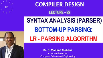 Compiler Design || Lecture- 22 || LR Parsing Model & Algorithm | Moves of LR Parser-Example Problem