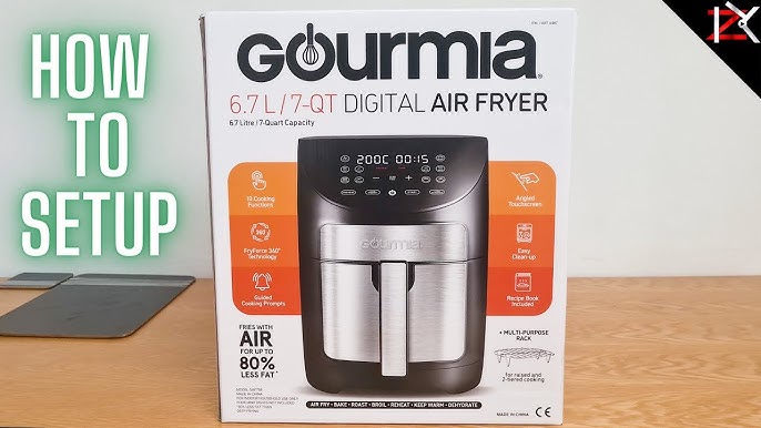 Air Fryers, Gourmia GAF798 Digital Air Fryer - No Oil Healthy Frying - 10  One-Touch Cooking Functions - Guided Cooking Prompts - Easy Clean-Up - 7- Quart Basket - Recipe Book Included