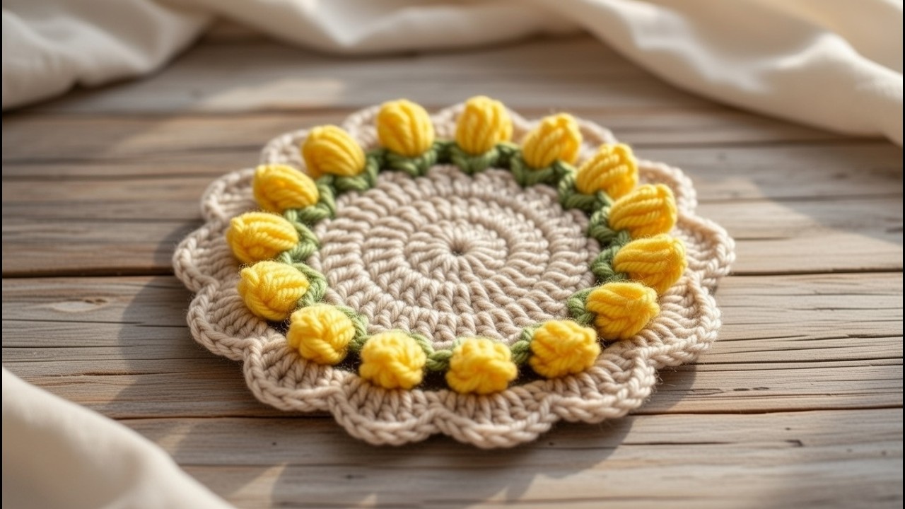 Как связать круглую подставку под кружку крючком: пошаговая инструкция | Простой узор для начинающих