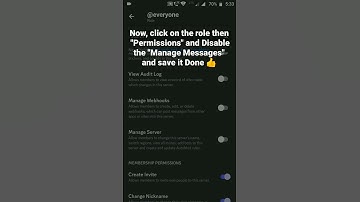 How to Disable Manage Messages permission in a role in Discord Mobile #roduz #discord #permissions