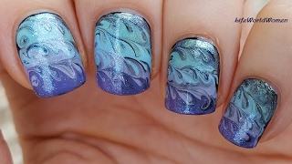 marble nail purple toothpick