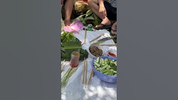 Thưởng thức món nướng // Suối đẹp tự nhiên - tronpiu vlog #shorts