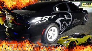 Hellcat Charger vs Z06 Corvette 3 Round Battle: Lose The Race LOSE YOUR RIDE