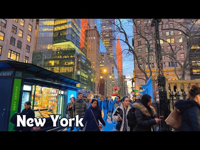 New York, Amerika Serikat | Jelajah Kota Sore 4K | 26 Feb 2025