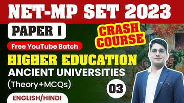 NET/ MP SET 2023 | Paper 1 Higher Education | Ancient Universities by Shiv Sir | Vision JRF