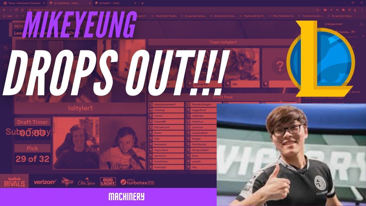 Twitch Rivals: Mike Yeung refuses to play with YOURPRINCESS
