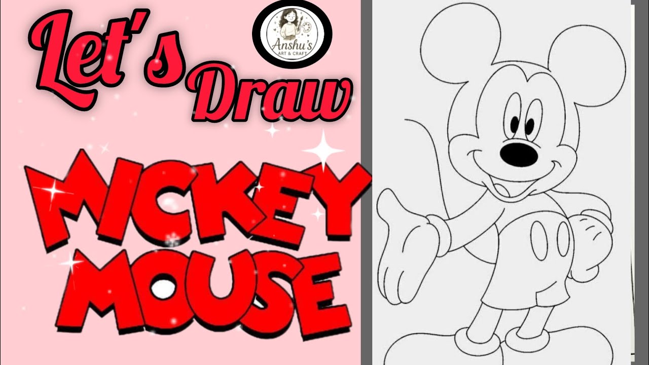 Let's draw Mickey mouse step by step/Mickey mouse drawing #trending#viral