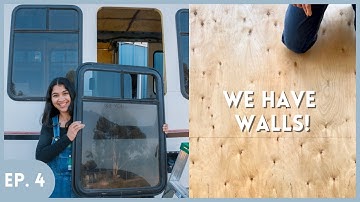 Installing Walls In Our Shuttle Bus Build (Ep.04)