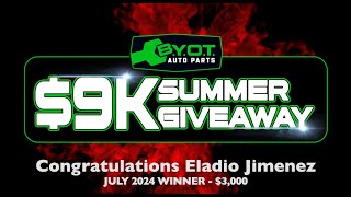 BYOT Auto Parts $9K Summer Giveaway - June 2024 Winner.