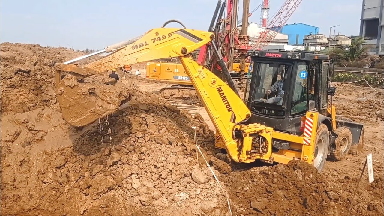 New Manitou 745 5 Jcb Backhoe Loader Working Video ||  Jcb mad work video 🥳