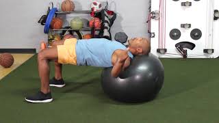 HOW TO DO SINGLE ARM DUMBBELL CHEST PRESS WITH STABILITY BALL