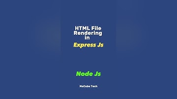 Static Files With NodeJs & Express.js | Render Html File In Expressjs #mscubetech #expressjs #short