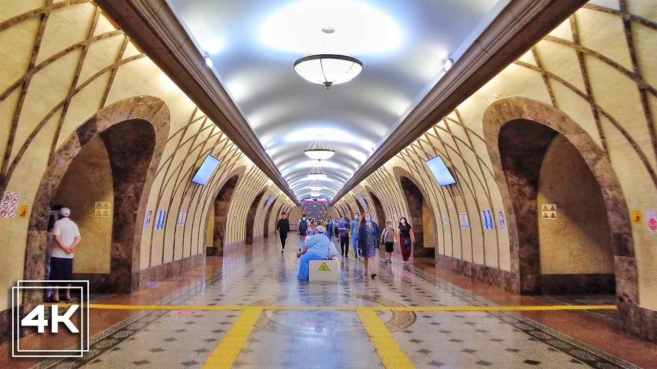 Walking Almaty | From Zhibek-Zholy metro station to Alatau station | Walking Kazakhstan in 4K