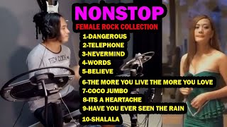 NONSTOP FEMALE ROCK SONG COLLECTION LIVE DRUM COVER screenshot 2