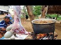 Cooking 20KG FULL GOAT CURRY | Village Style Mutton Kulambu | Cooking Village Food