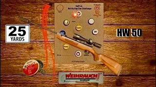 Shooting Bottle Caps💥 Fun Challenge! Weihrauch HW50 @25 yrds.🌬️🌬️🥊JSB 8.44/4.53🧐🤔#pelletshooting