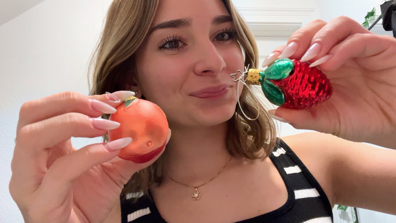 asmr tapping & scratching cute glass ornaments | lofi 🌽🏰