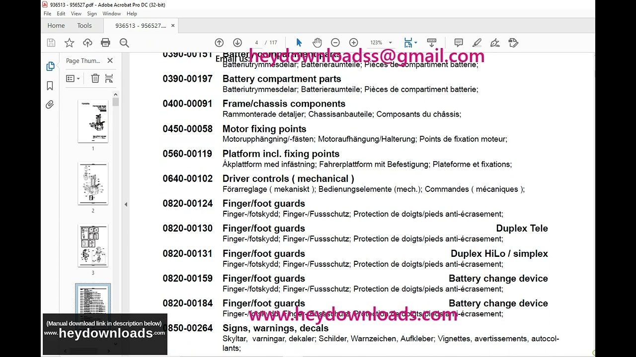 Toyota 7SM10 7SM12 Powered Pallet Stacker Parts Catalogue Manual 936513